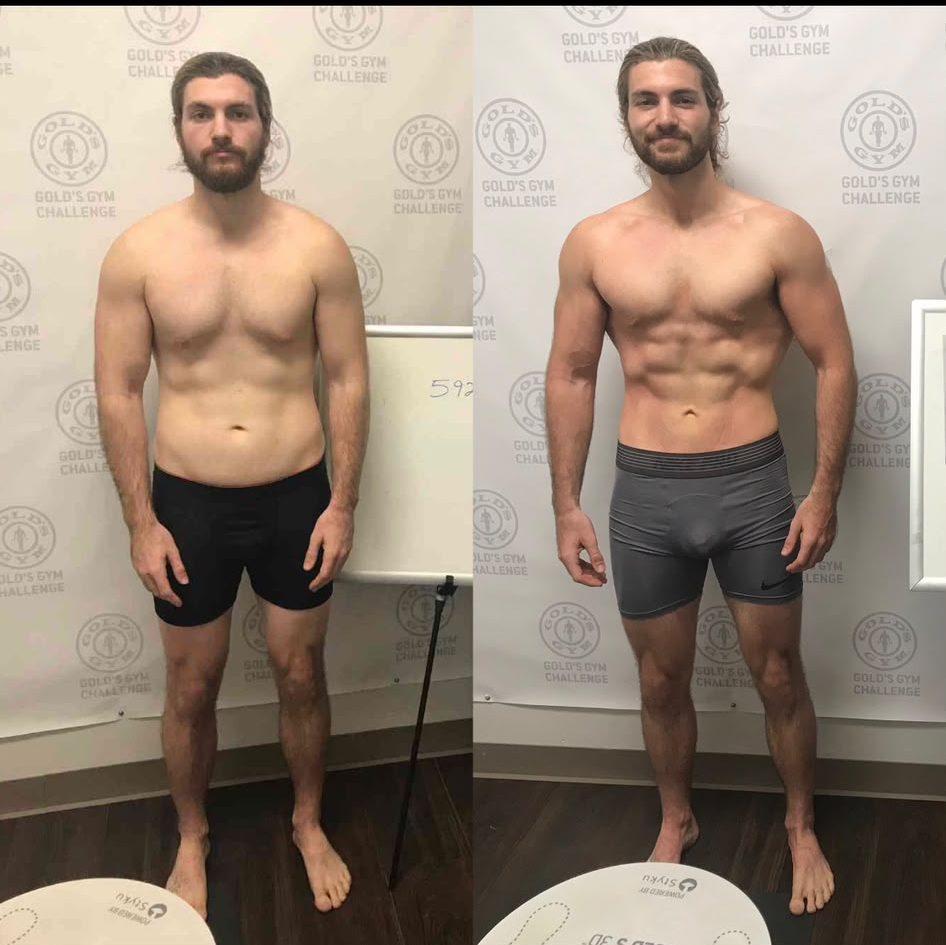 Client before-and-after gym challenge transformation